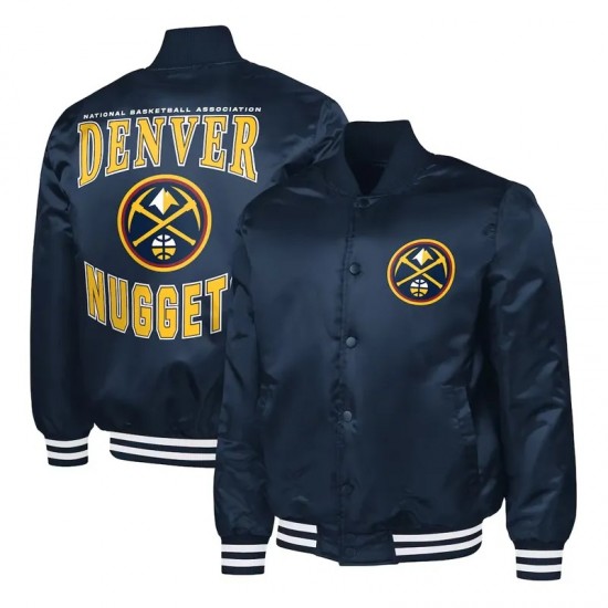 Denver Nuggets Adaptive Bold Logo Varsity Satin Jacket