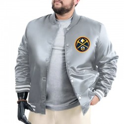 Denver Nuggets Adaptive Bold Logo Varsity Satin Jacket