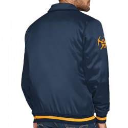 Denver Nuggets Stitch Applique Navy Satin Jacket Denver Nuggets Stitch Applique Navy Satin Jacket