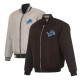 Detroit Lions Black/Gray Full-Zip Reversible Flight Jacket Detroit Lions Black/Gray Full-Zip Reversible Flight Jacket