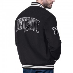 Detroit Lions Blackout Corduroy Varsity Jacket