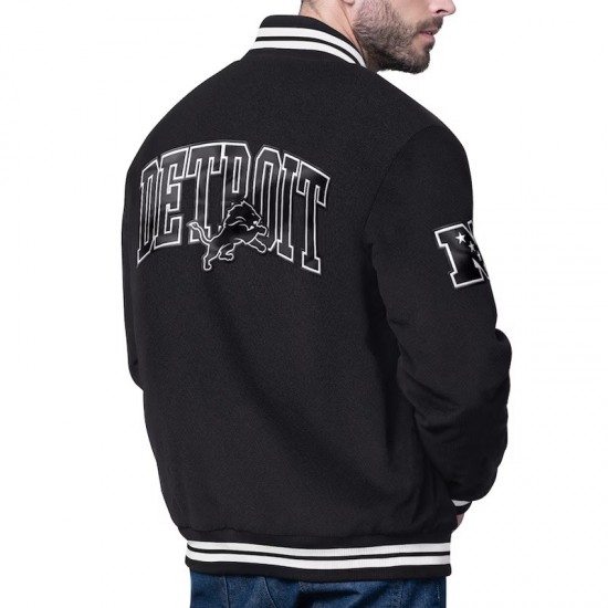 Detroit Lions Blackout Corduroy Varsity Jacket