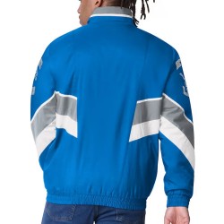 Detroit Lions Captain Royal Varsity Satin Jacket Detroit Lions Captain Royal Varsity Satin Jacket