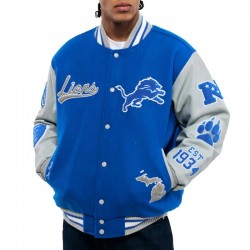 Detroit Lions Chenille Patches Letterman Jacket