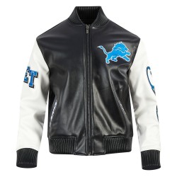 Detroit Lions City Signature Men's Leather Varsity Jacket Detroit Lions City Signature Men's Leather Varsity Jacket