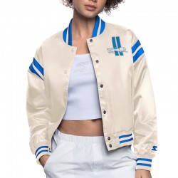 Detroit Lions Cream Full Count Satin Jacket Detroit Lions Cream Full Count Satin Jacket