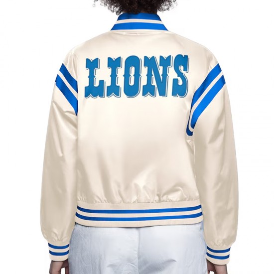 Detroit Lions Cream Full Count Satin Jacket Detroit Lions Cream Full Count Satin Jacket