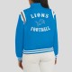 Detroit Lions Lightweight Blue Varsity Satin Jacket