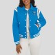 Detroit Lions Lightweight Blue Varsity Satin Jacket