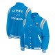 Detroit Lions Lightweight Blue Varsity Satin Jacket