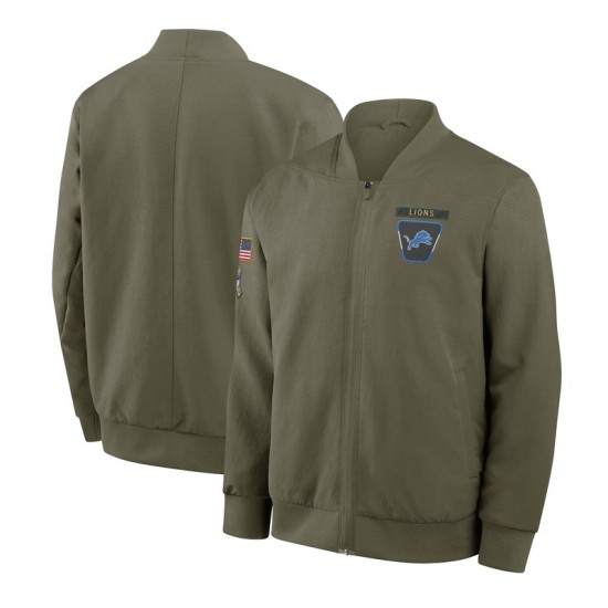 Detroit Lions Sideline Bomber Full-Zip Green Jacket