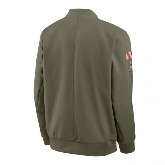 Detroit Lions Sideline Bomber Full-Zip Green Jacket
