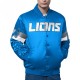 Detroit Lions Triple Option Varsity Satin Jacket Detroit Lions Triple Option Varsity Satin Jacket