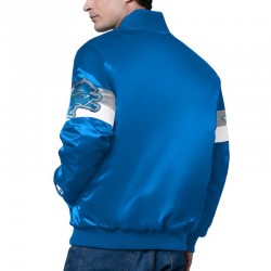 Detroit Lions Triple Option Varsity Satin Jacket Detroit Lions Triple Option Varsity Satin Jacket