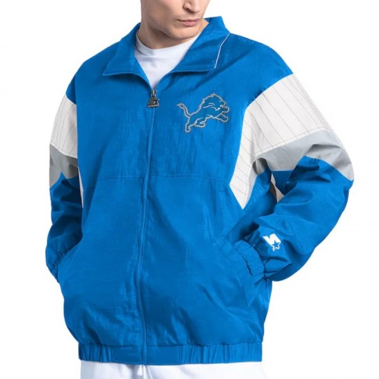 Detroit Lions Yard Line Blue Full-Zip Jacket Detroit Lions Yard Line Blue Full-Zip Jacket