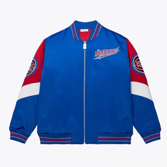 Detroit Pistons Throw It Back Heavyweight Satin Jacket Detroit Pistons Throw It Back Heavyweight Satin Jacket