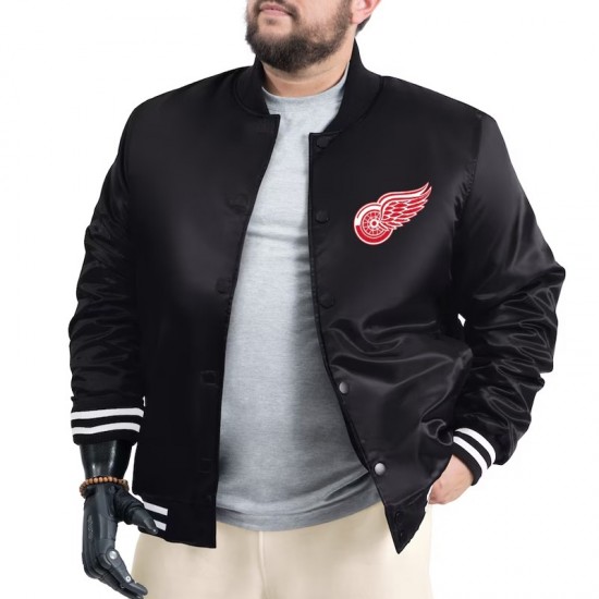 Detroit Red Wings Adaptive Bold Logo Varsity Satin Jacket