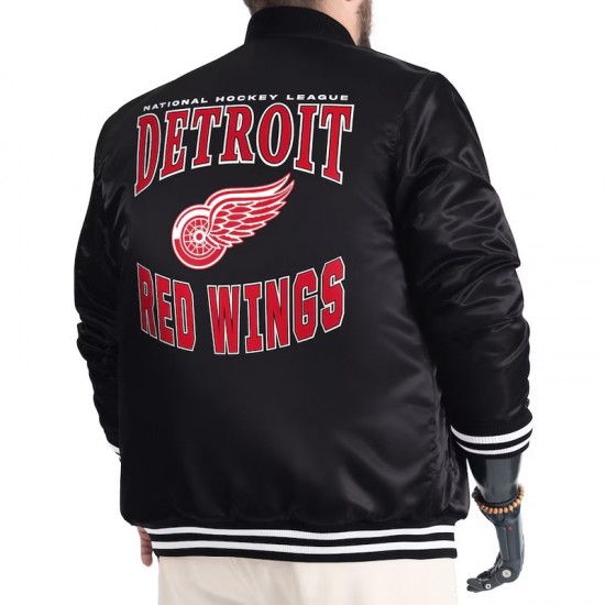 Detroit Red Wings Adaptive Bold Logo Varsity Satin Jacket