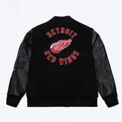 Detroit Red Wings Black Out Team Logo Varsity Jacket Detroit Red Wings Black Out Team Logo Varsity Jacket