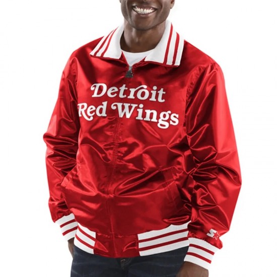 Detroit Red Wings Red Satin The Captain Jacket Detroit Red Wings Red Satin The Captain Jacket