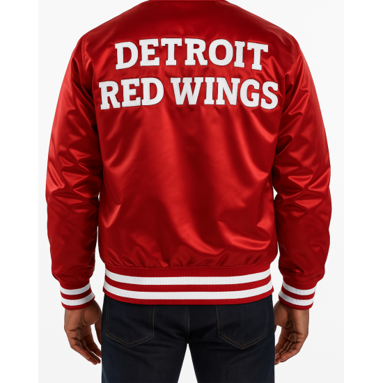 Detroit Red Wings Red Satin The Captain Jacket Detroit Red Wings Red Satin The Captain Jacket