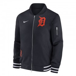 Detroit Tigers Black Bomber Full-Zip Jacket