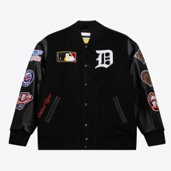 Detroit Tigers Black Out Vintage Logo Varsity Jacket Detroit Tigers Black Out Vintage Logo Varsity Jacket