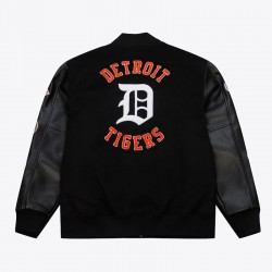 Detroit Tigers Black Out Vintage Logo Varsity Jacket Detroit Tigers Black Out Vintage Logo Varsity Jacket