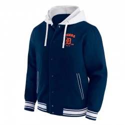 Detroit Tigers Navy Cotton Hooded Jacket