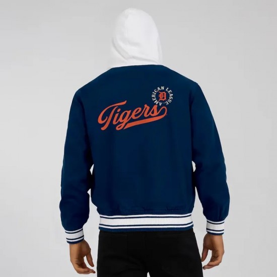 Detroit Tigers Navy Cotton Hooded Jacket Detroit Tigers Navy Cotton Hooded Jacket