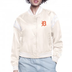 Detroit Tigers Printed Logo Navy Varsity Satin Jacket Detroit Tigers Printed Logo Navy Varsity Satin Jacket