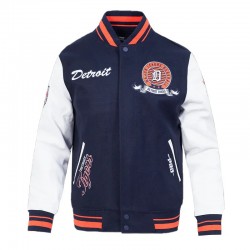 Detroit Tigers Team Badge Classic Rib Varsity Jacket