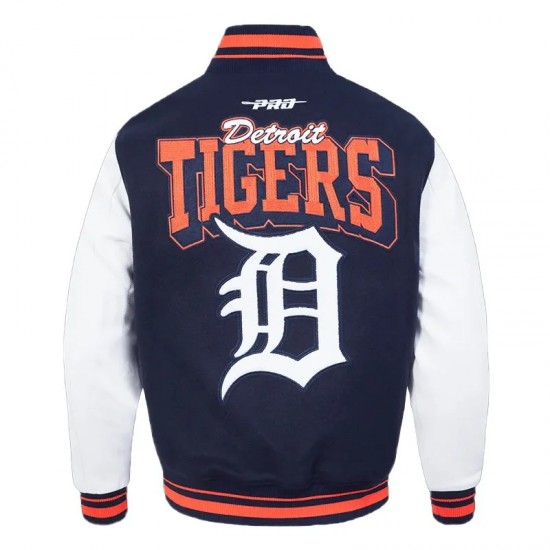 Detroit Tigers Team Badge Classic Rib Varsity Jacket Detroit Tigers Team Badge Classic Rib Varsity Jacket