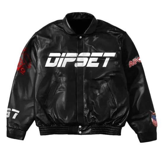 Dipset Diplomats Black Real Leather Jacket