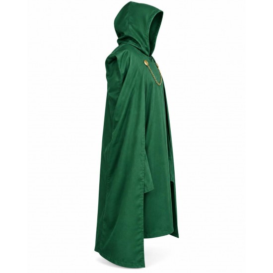 Doctor Doom Cosplay Coat - Avenger DoomsDay Green Hooded Cloak Halloween Costume
