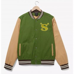 DreamWorks Shrek Logo Green Varsity Jacket