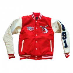 DSU 22 Red and Off White Varsity Jacket DSU 22 Red and Off White Varsity Jacket