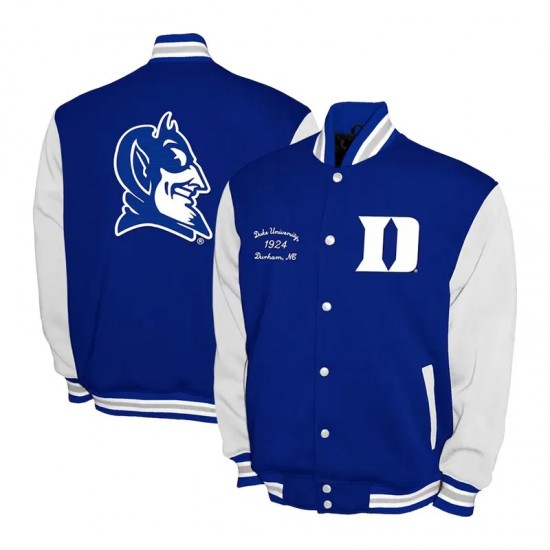 Duke Blue Devils Fleece Royal and White Varsity Jacket