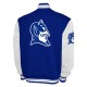Duke Blue Devils Fleece Royal and White Varsity Jacket Duke Blue Devils Fleece Royal and White Varsity Jacket