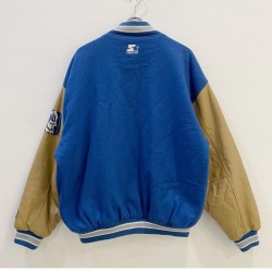 Duke University Blue and Tan Brown Varsity Jacket
