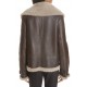 Women's Brown Genuine Shearling Aviator Jacket