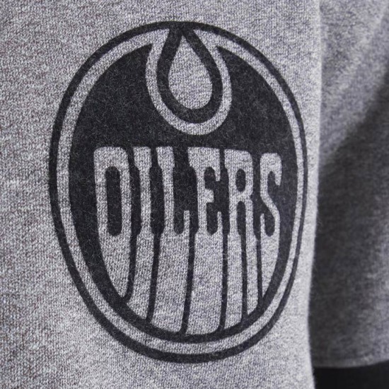 Edmonton Oilers Heather Gray Striped Fleece Jacket Edmonton Oilers Heather Gray Striped Fleece Jacket