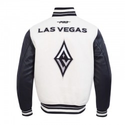 Eggshell/Black Retro Las Vegas Aces Classics Rib Varsity Jacket Eggshell/Black Retro Las Vegas Aces Classics Rib Varsity Jacket