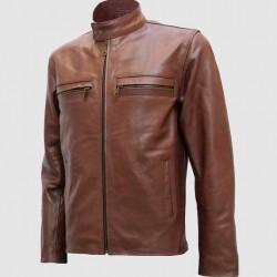 Elegant Brown Fashion Leather Jacket for Men Elegant Brown Fashion Leather Jacket for Men