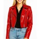 Elle Quist NY City Red Cropped Leather Jacket Elle Quist NY City Red Cropped Leather Jacket