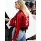 Elle Quist NY City Red Cropped Leather Jacket Elle Quist NY City Red Cropped Leather Jacket
