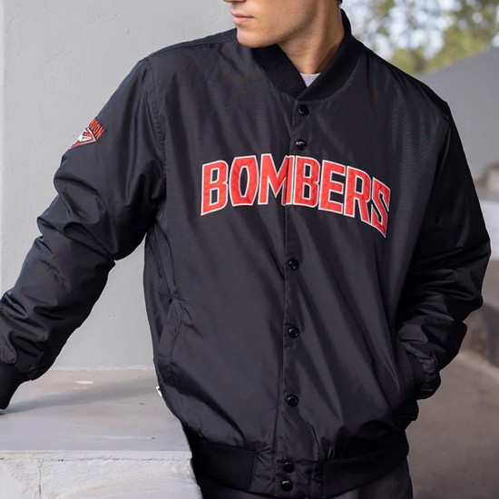 Essendon Bombers Black Bomber Jacket Essendon Bombers Black Bomber Jacket