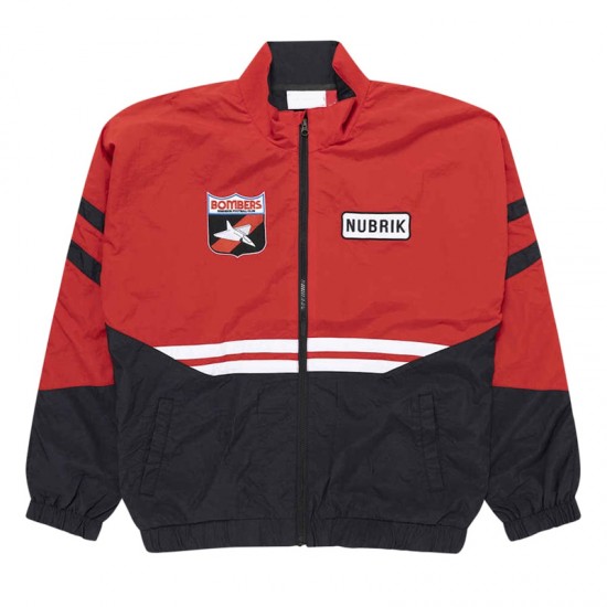 Essendon Bombers Red and Black Full-Zip Track Jacket Essendon Bombers Red and Black Full-Zip Track Jacket