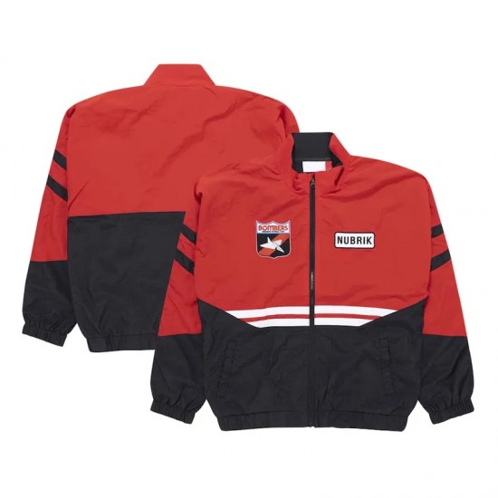 Essendon Bombers Red and Black Full-Zip Track Jacket Essendon Bombers Red and Black Full-Zip Track Jacket