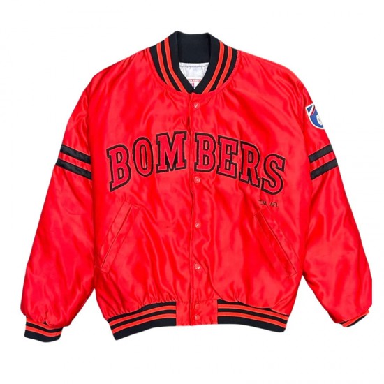 Essendon Bombers Red Bomber Satin Jacket Essendon Bombers Red Bomber Satin Jacket
